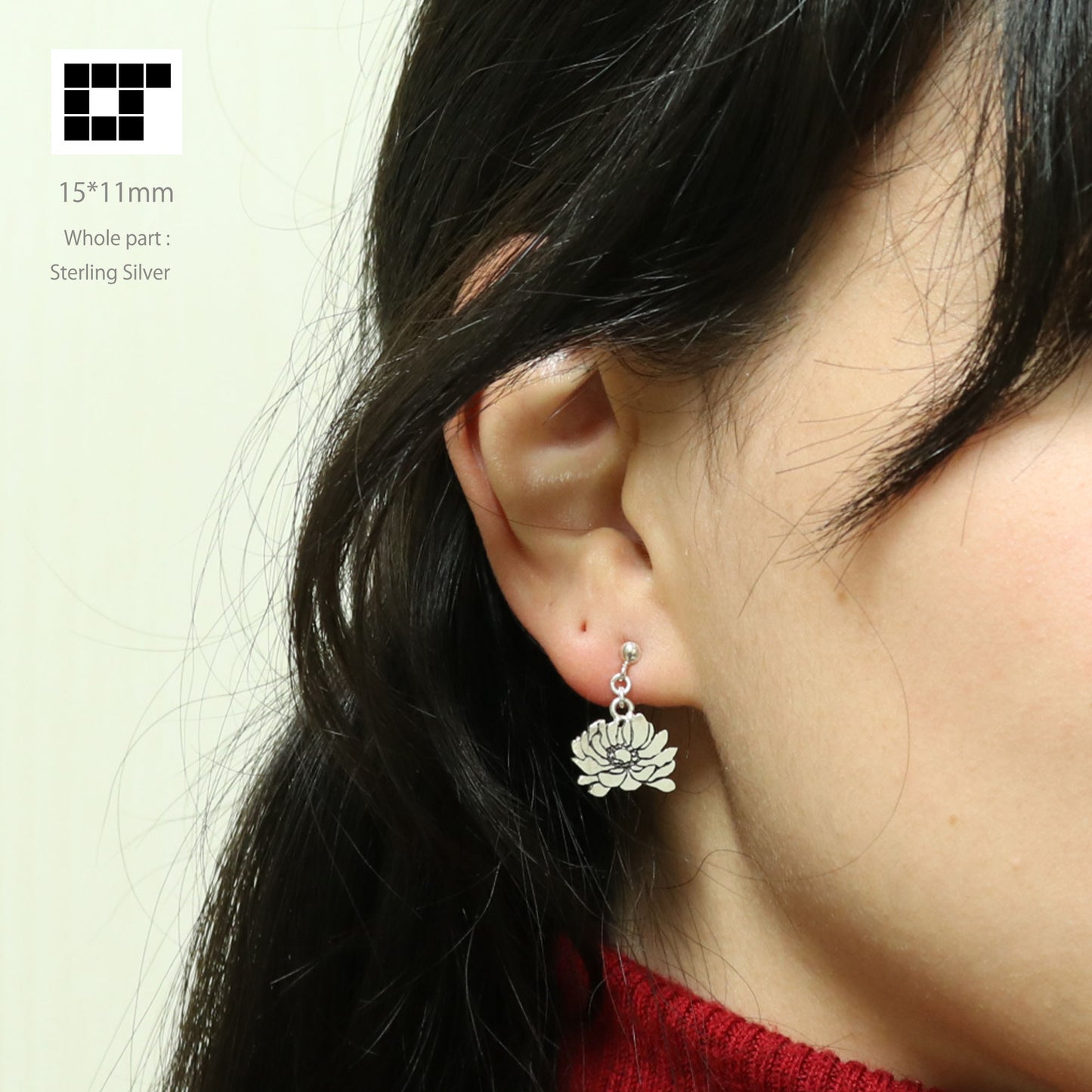 Kamon Earrings - Rokujou Wisteria : 六條藤