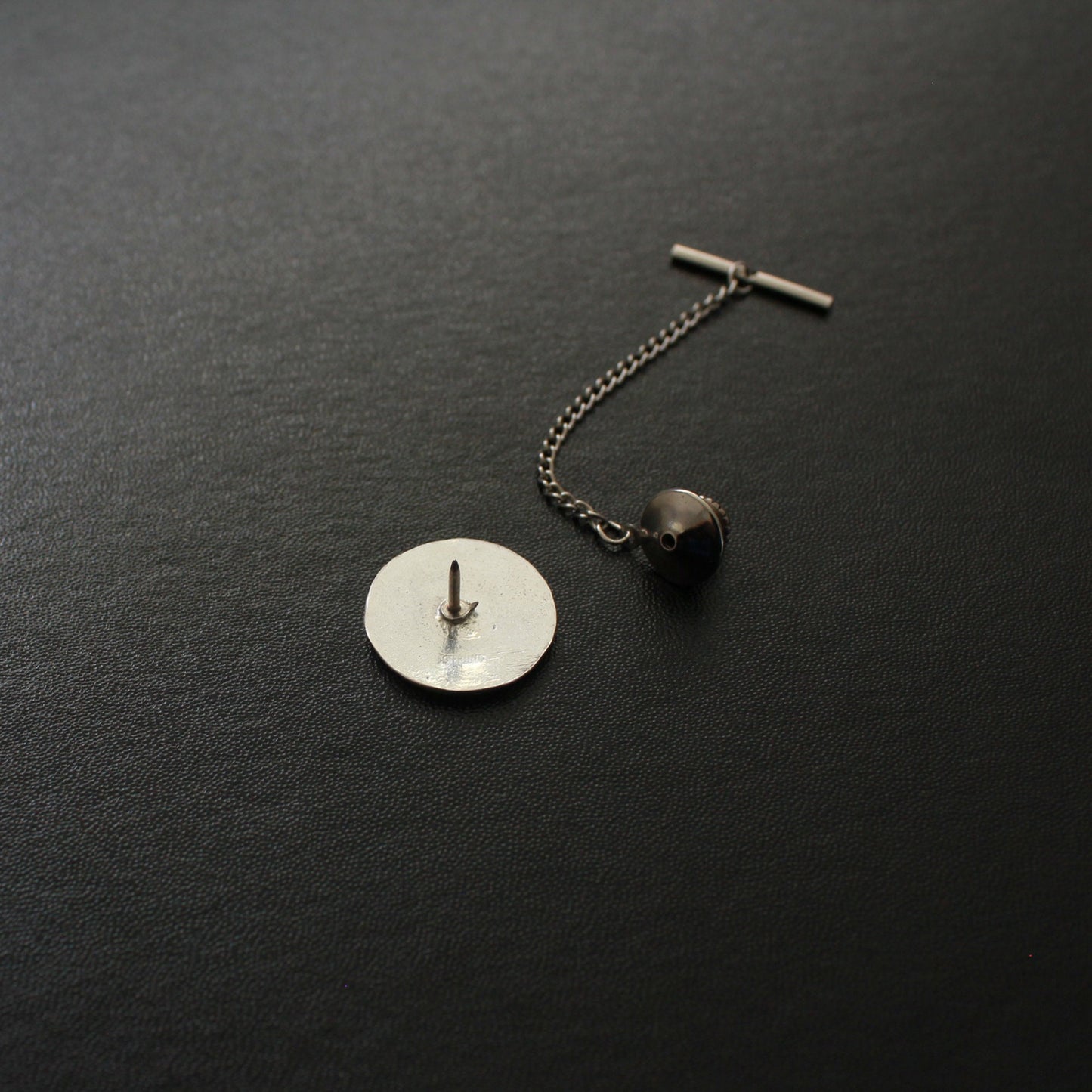 Cherry Blossom in Five Hawk Feather circle - Silver Tie Tack / Lapel Pin - Japanese Kamon