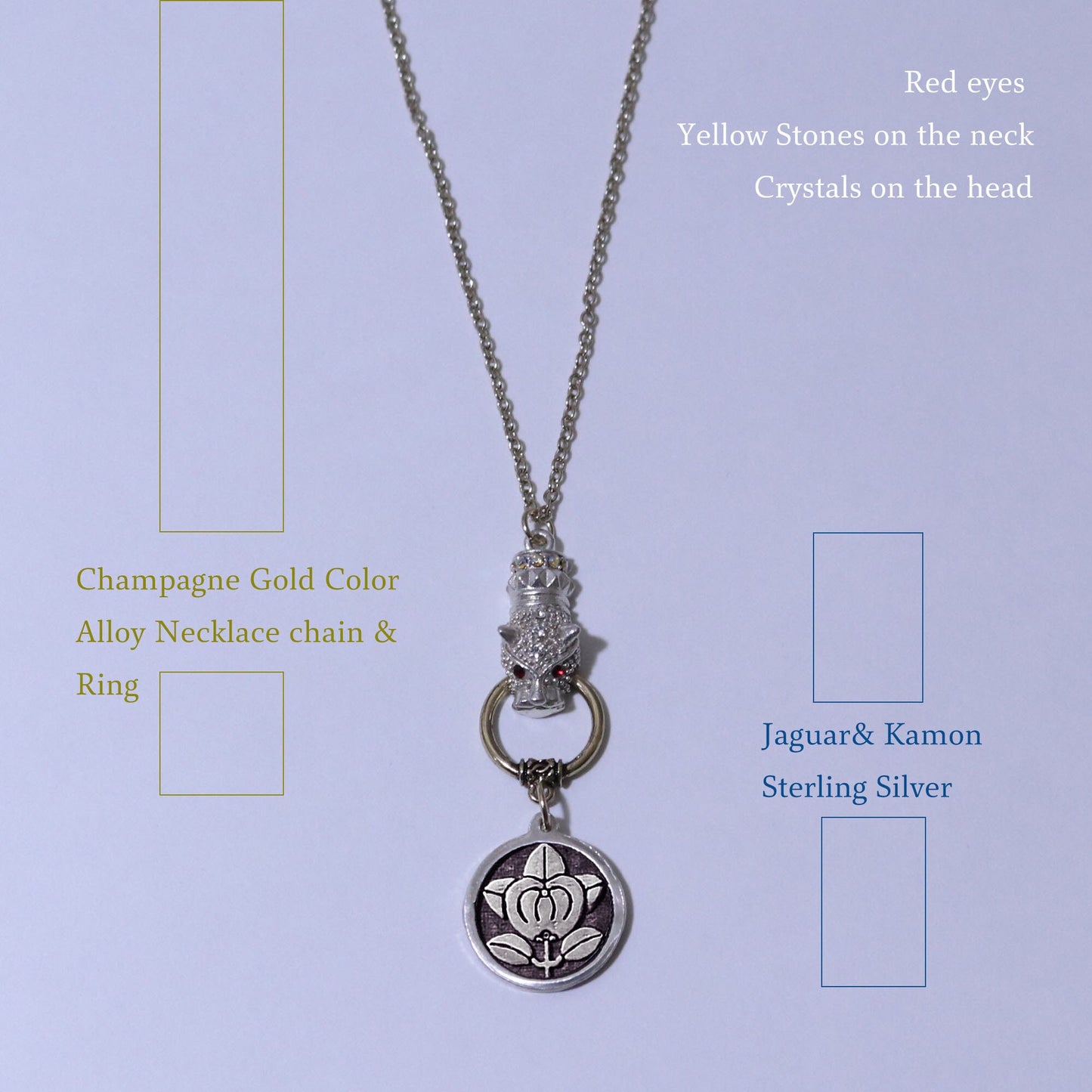 Kamon Jaguar Necklace - Hikone Tachibana - Hikone Mandarine Orange