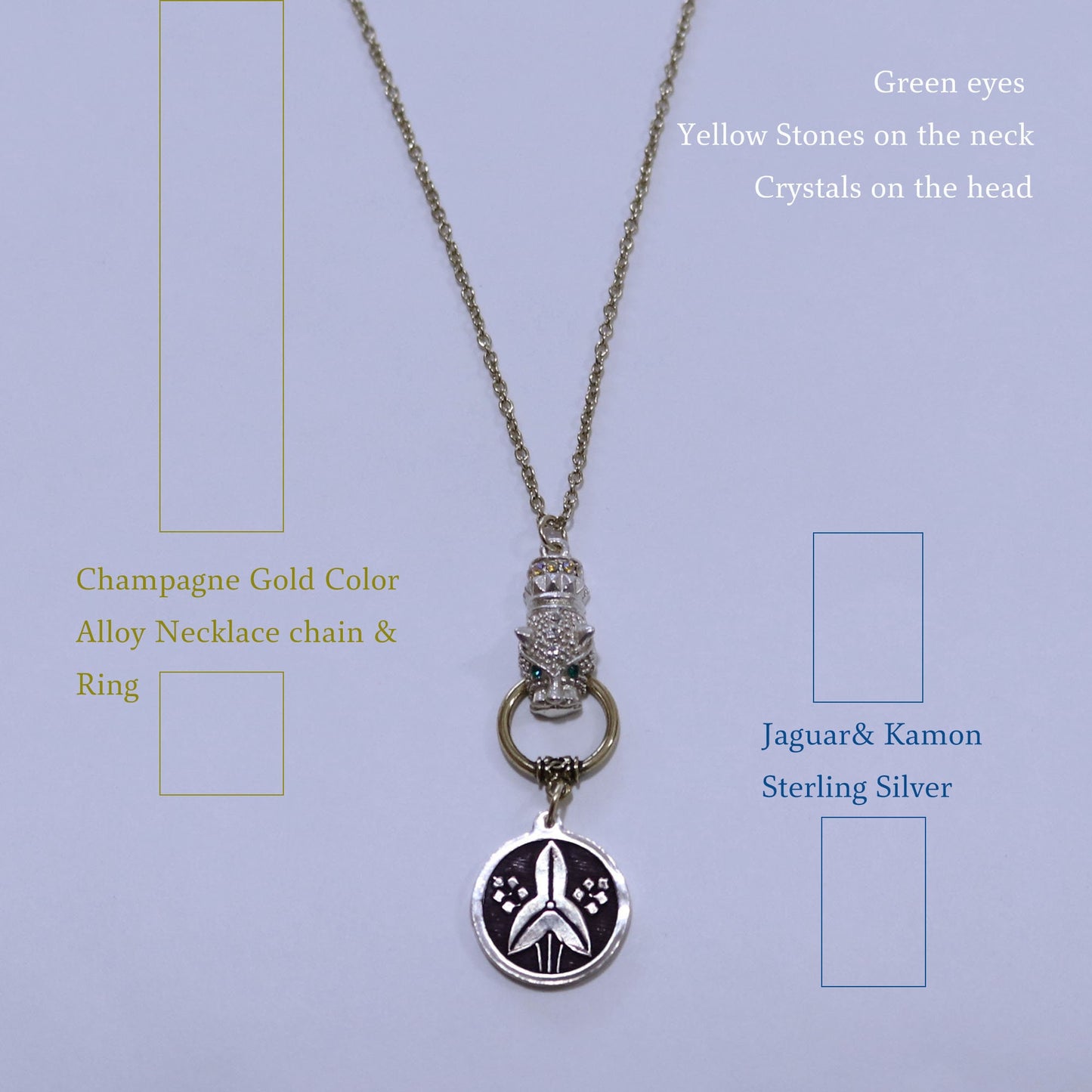 Kamon Jaguar Necklace - in a circle - Japanese Kamon