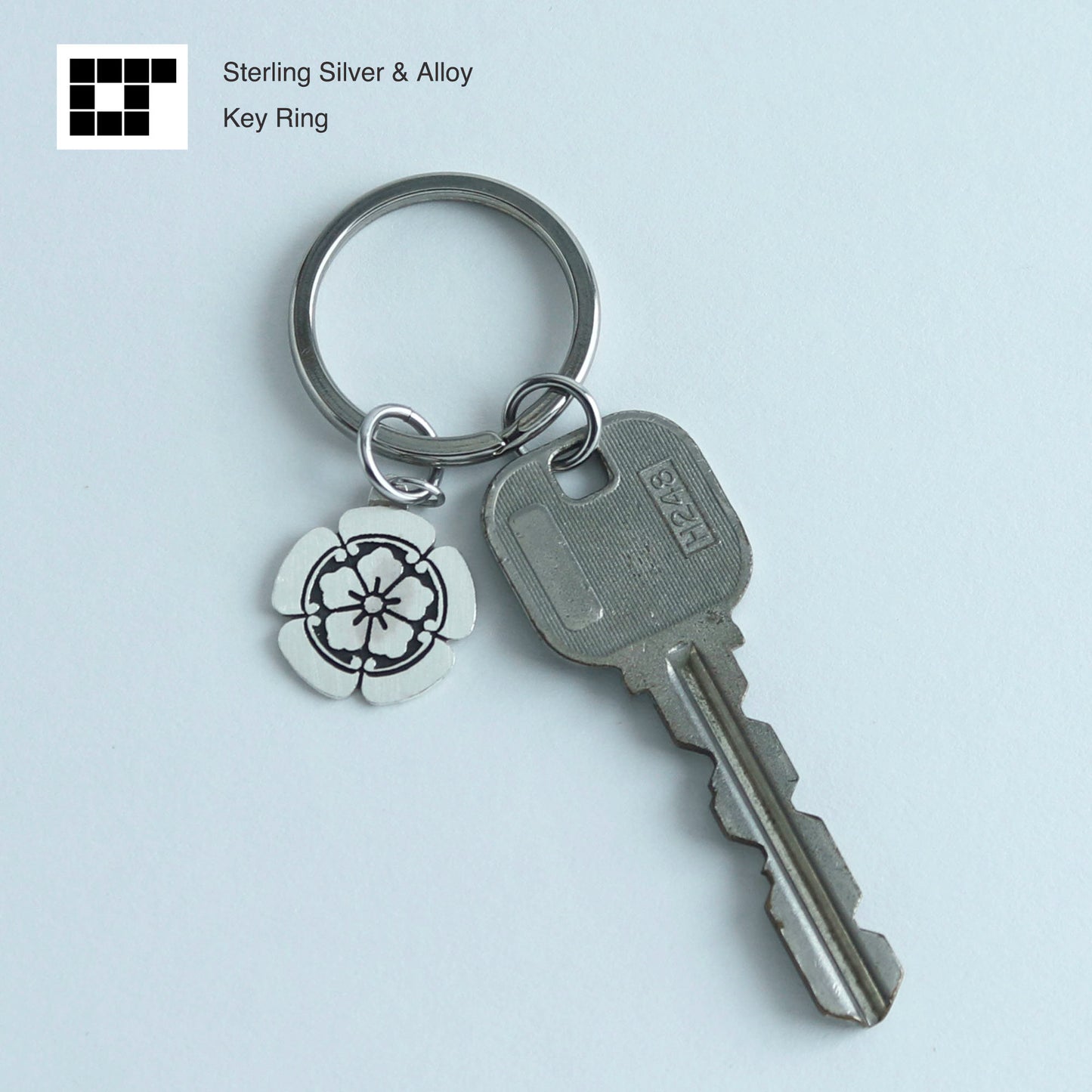 Oda Melon Kamon - Japanese Clan Crest - Silver Key holder