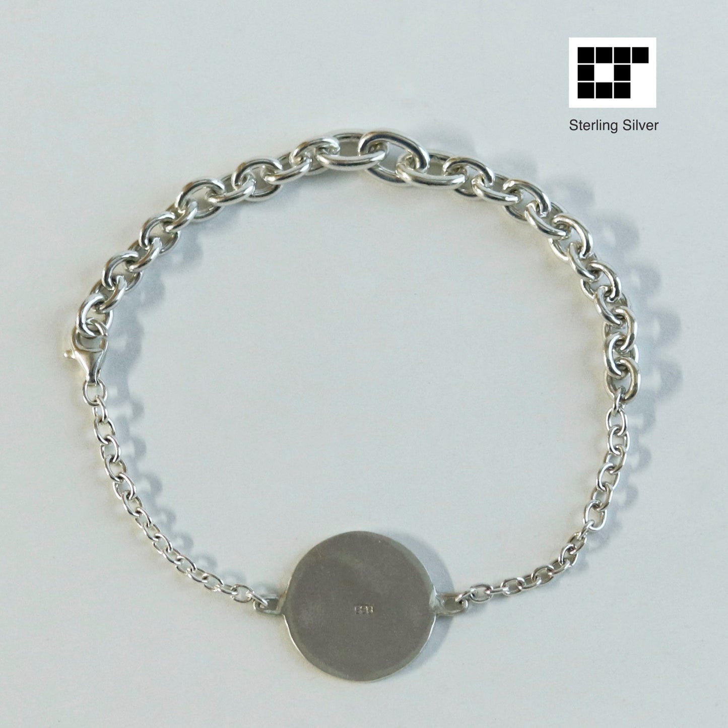 Sterling Silver Bracelet - Kamon - Japanese Clan Crest Bracelet - Maruni Chigai Takenoha - Crossing hawk feathers in a circle