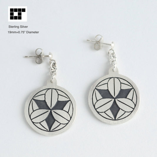 Kamon Earrings - 丸に九枚笹 : Maruni Kyumaizasa
