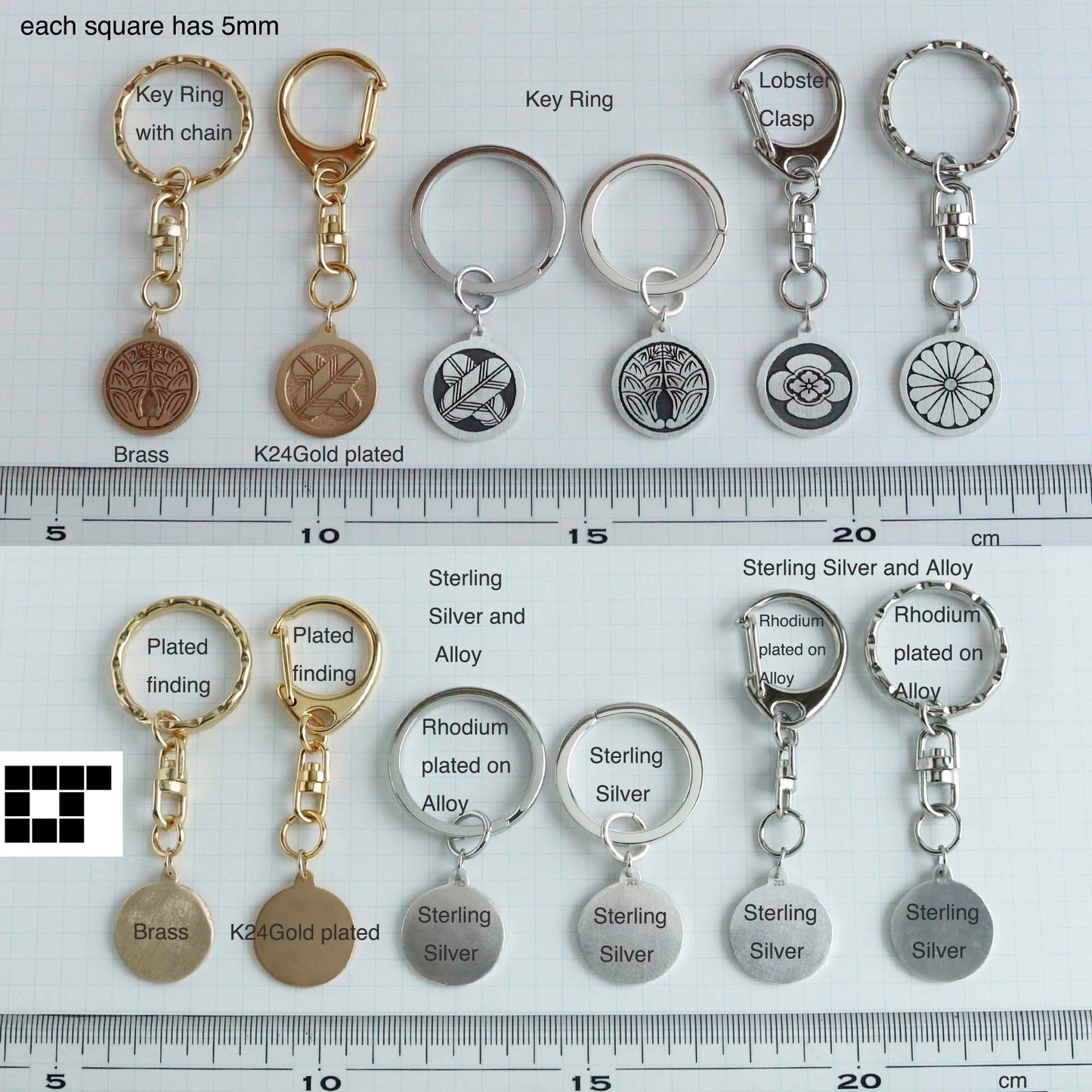 Key chain - Butterfly in a circle - 丸に揚羽蝶