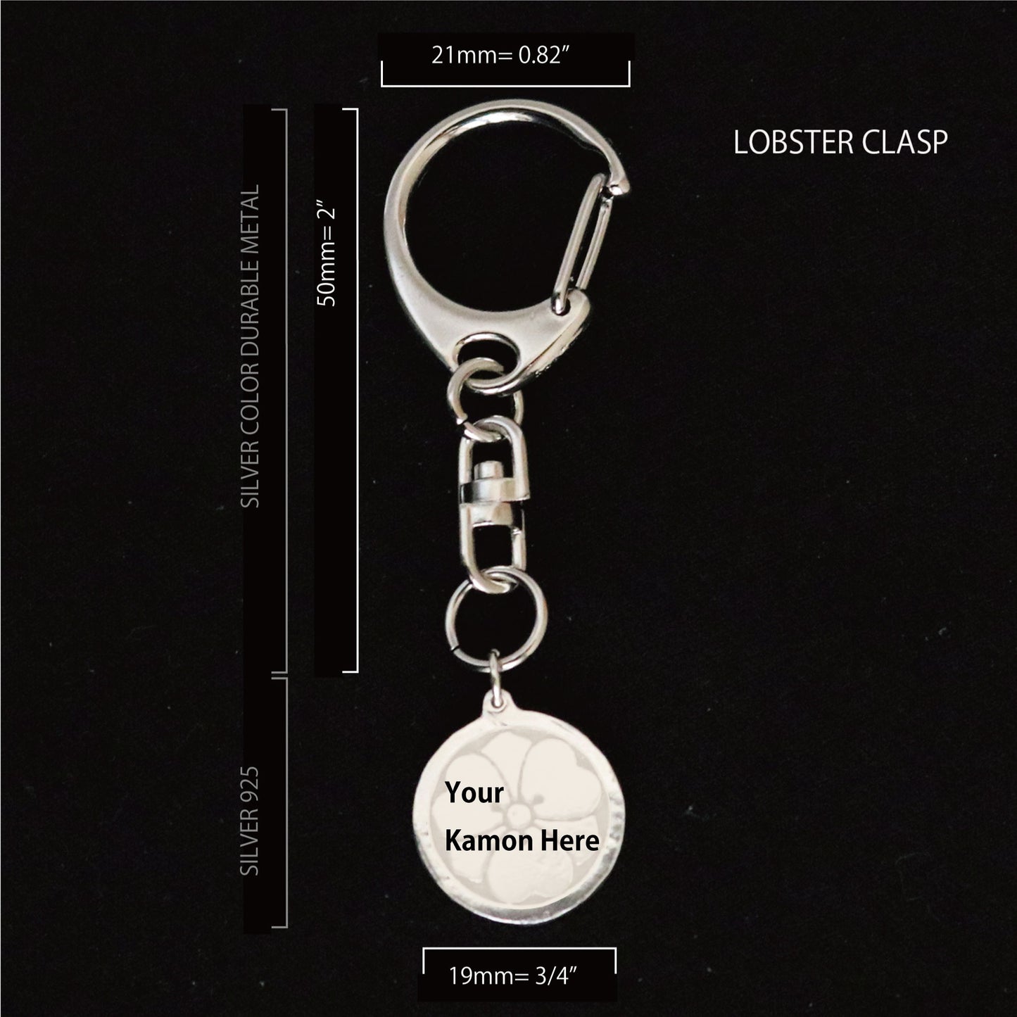 Key chain - Butterfly in a circle - 丸に揚羽蝶