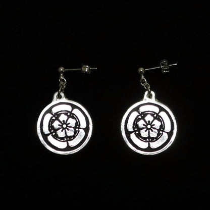 Earrings - Maruni Gokani Karahana - 丸に五花に唐花