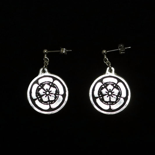 Earrings - Maruni Gokani Karahana - 丸に五花に唐花