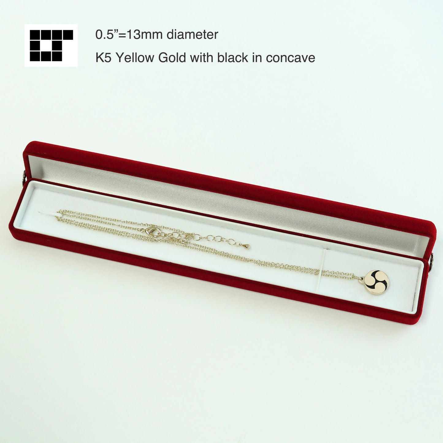 1/2"=13mm Pendant - Migi Mitsu-Tomoe - Three CounterClockwise Swirls - 右三ツ巴