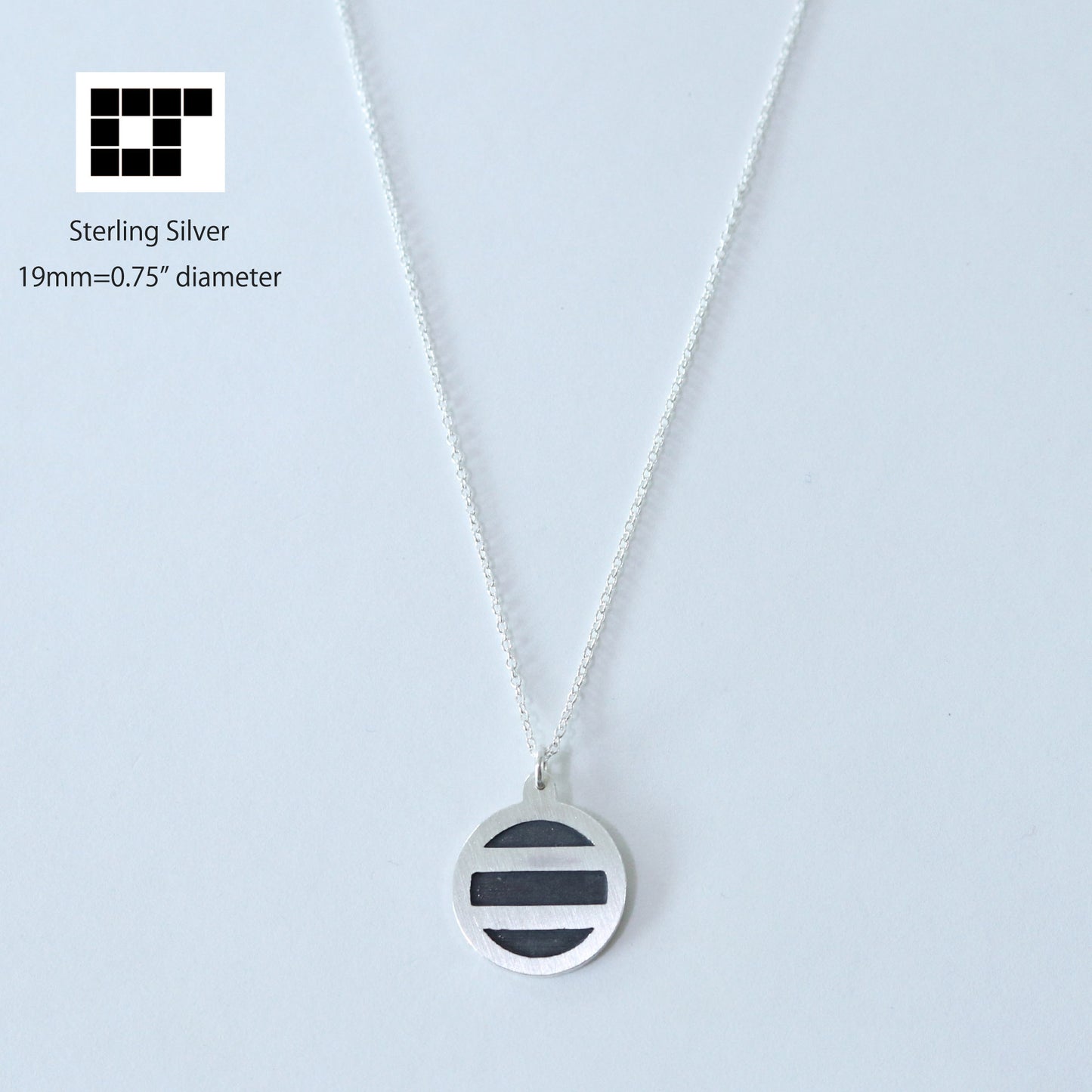 Pendant - Two lines in a circle - Maruni-Futatsu-Hiki - 丸に二つ引き