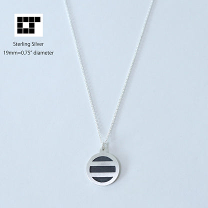 Pendant - Two lines in a circle - Maruni-Futatsu-Hiki - 丸に二つ引き