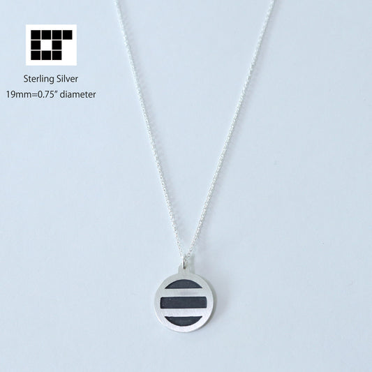 Pendant - Two lines in a circle - Maruni-Futatsu-Hiki - 丸に二つ引き