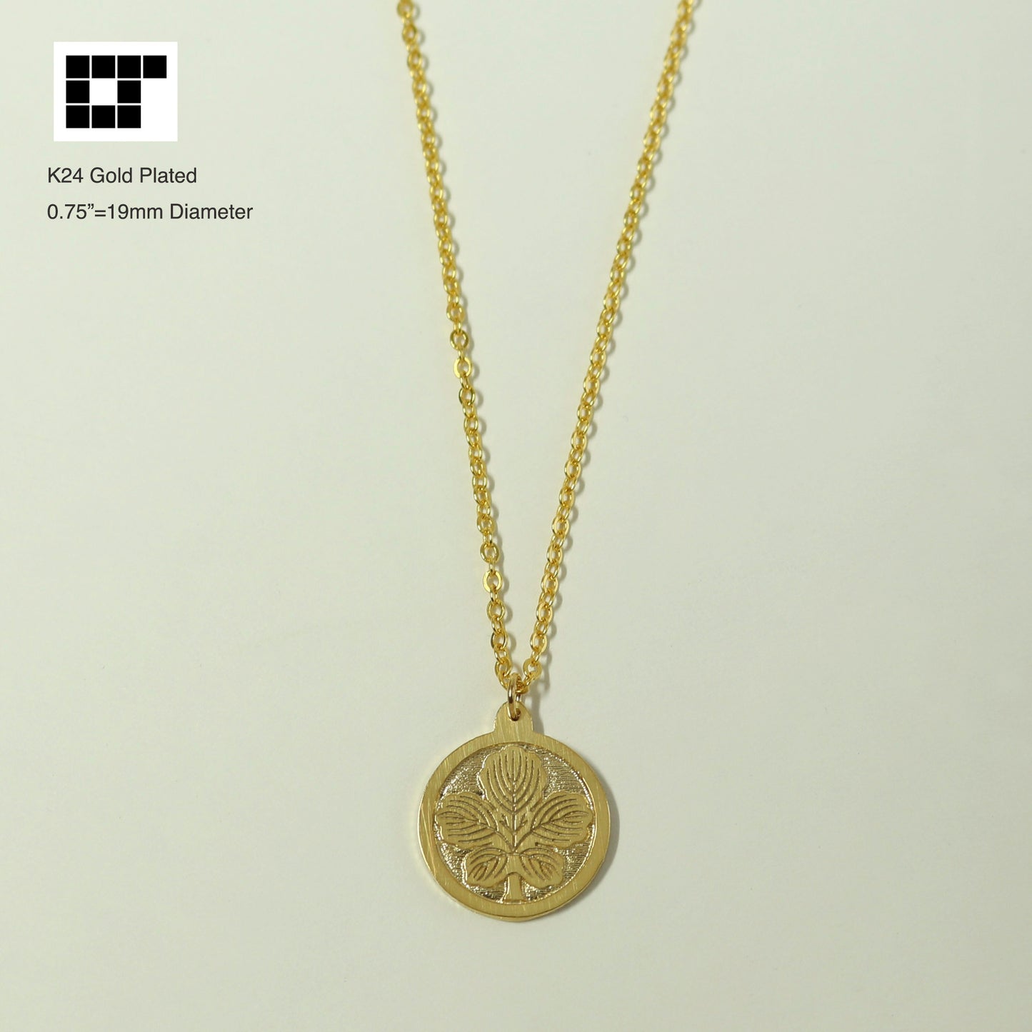 Pendant - Maruni Tachi Kajinoha - 丸に立ち梶の葉　