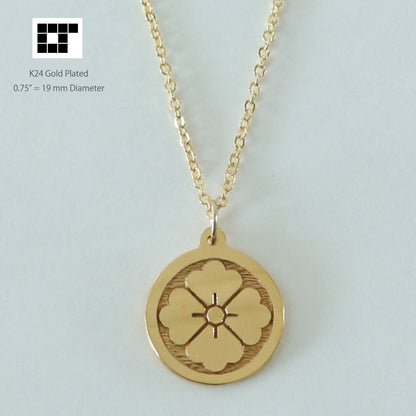 Pendant - Hanabishi in a circle - 丸に四方花菱 - Kamon Pendant