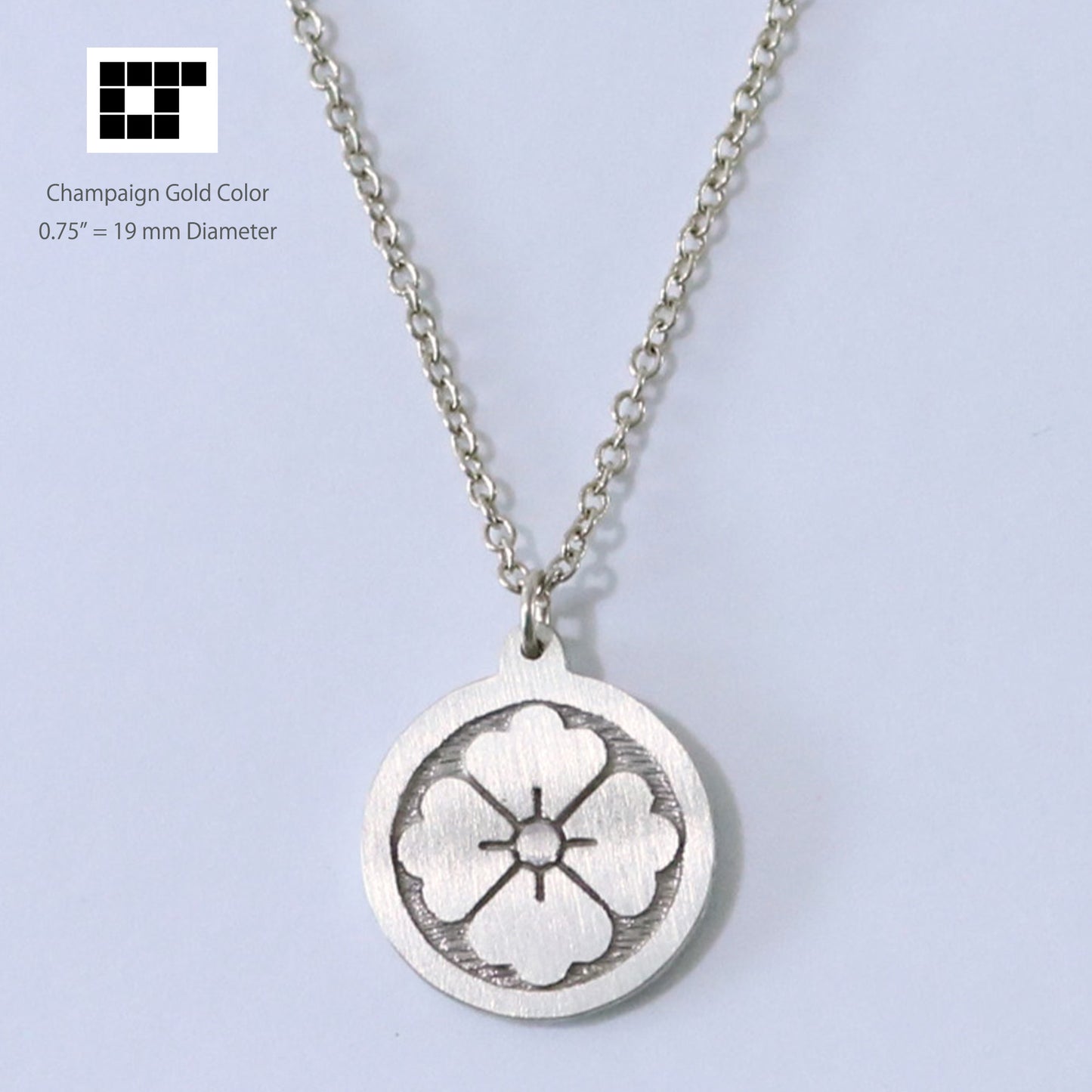 Pendant - Hanabishi in a circle - 丸に四方花菱 - Kamon Pendant