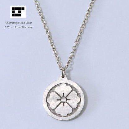 Pendant - Hanabishi in a circle - 丸に四方花菱 - Kamon Pendant