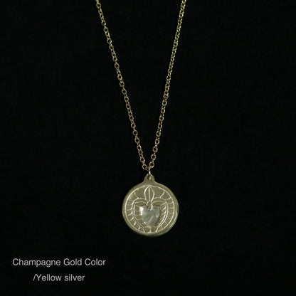Pendant -  Weeping Wisteria in a circle - 丸に下り藤