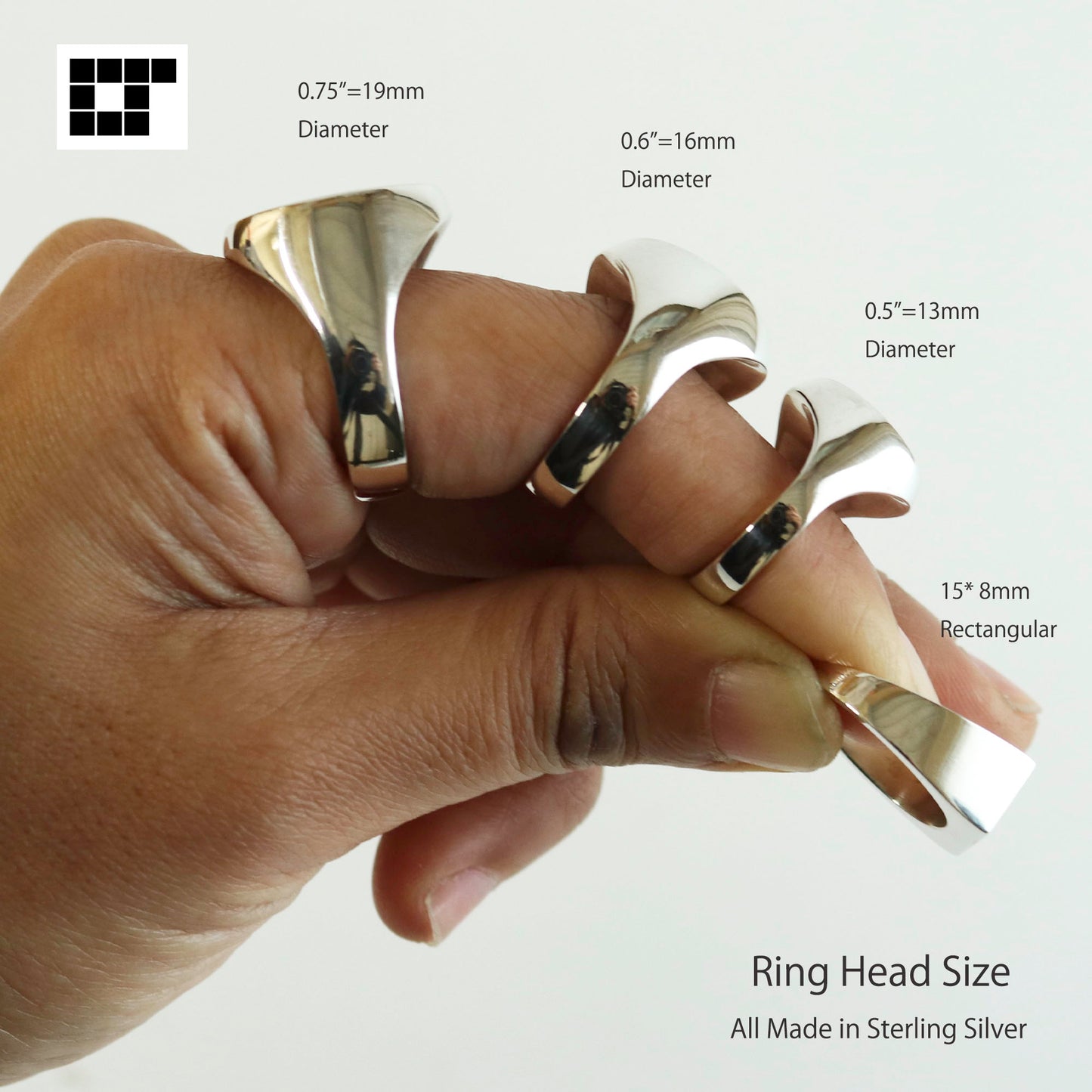 Signet Ring - Left Leaning Three-story Pine Tree in a circle -  丸に左三階松