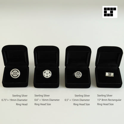 Signet Ring - Left Leaning Three-story Pine Tree in a circle -  丸に左三階松