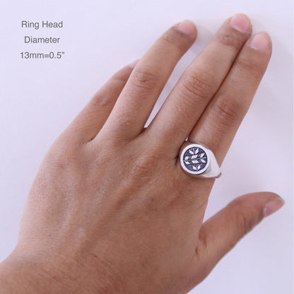 Signet Ring - Maruni chigay-ya - Crossing Arrows in a circle
