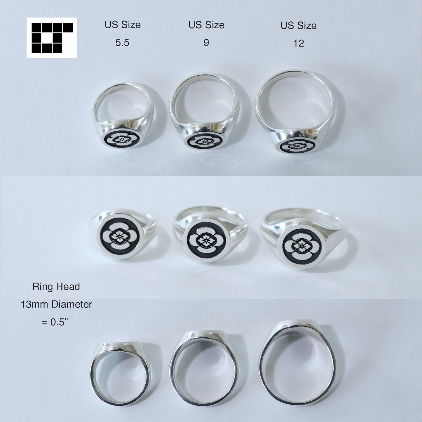 Signet Ring - Wisteria Going Up in a circle - 丸に上り藤