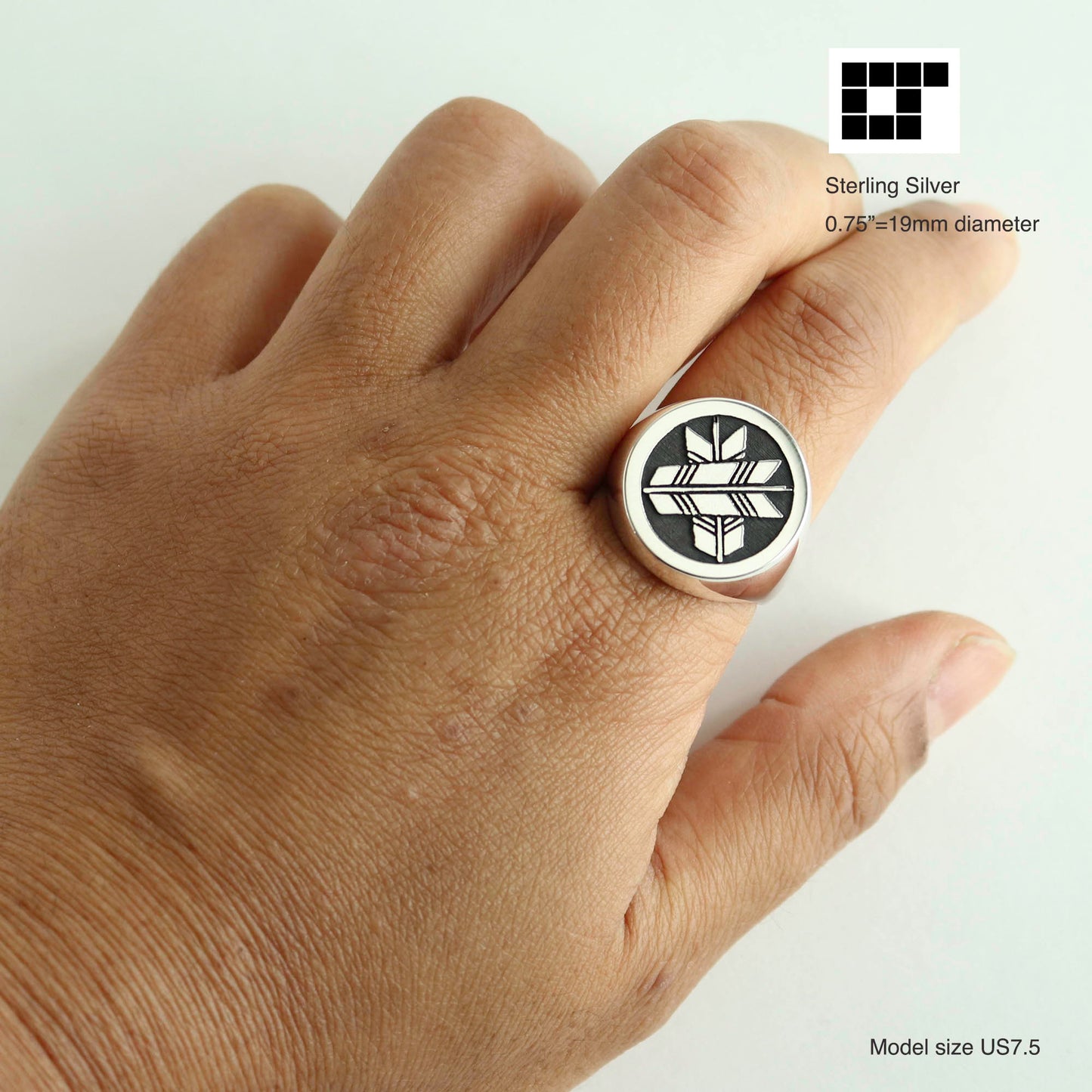Signet Ring - Maruni chigay-ya - Crossing Arrows in a circle
