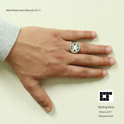 Signet Ring - Mandarine Orange in a circle - 丸に橘