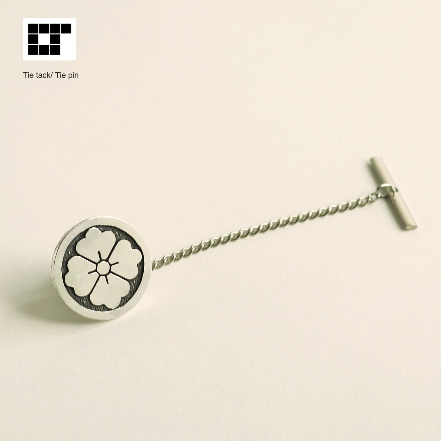 Tie tack - Shihou Hanabishi in a circle - 丸に四方花菱