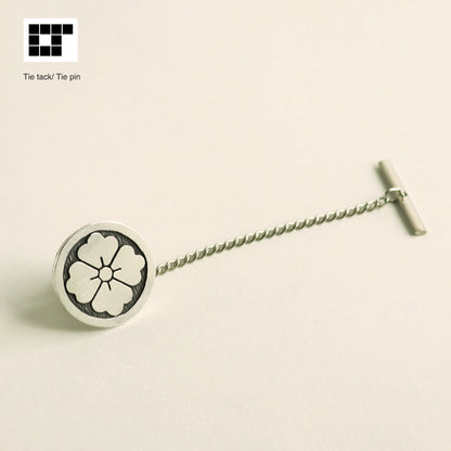 Tie tack - Shihou Hanabishi in a circle - 丸に四方花菱