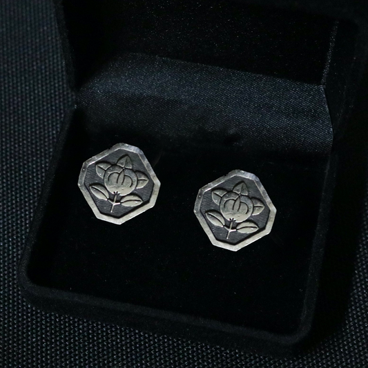 Cufflinks - Tachibana in a square trimmed corners -　隅切り角に橘