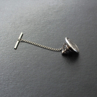 Tie Tack - Kanji and chrysanthemum - Kanji "bond"