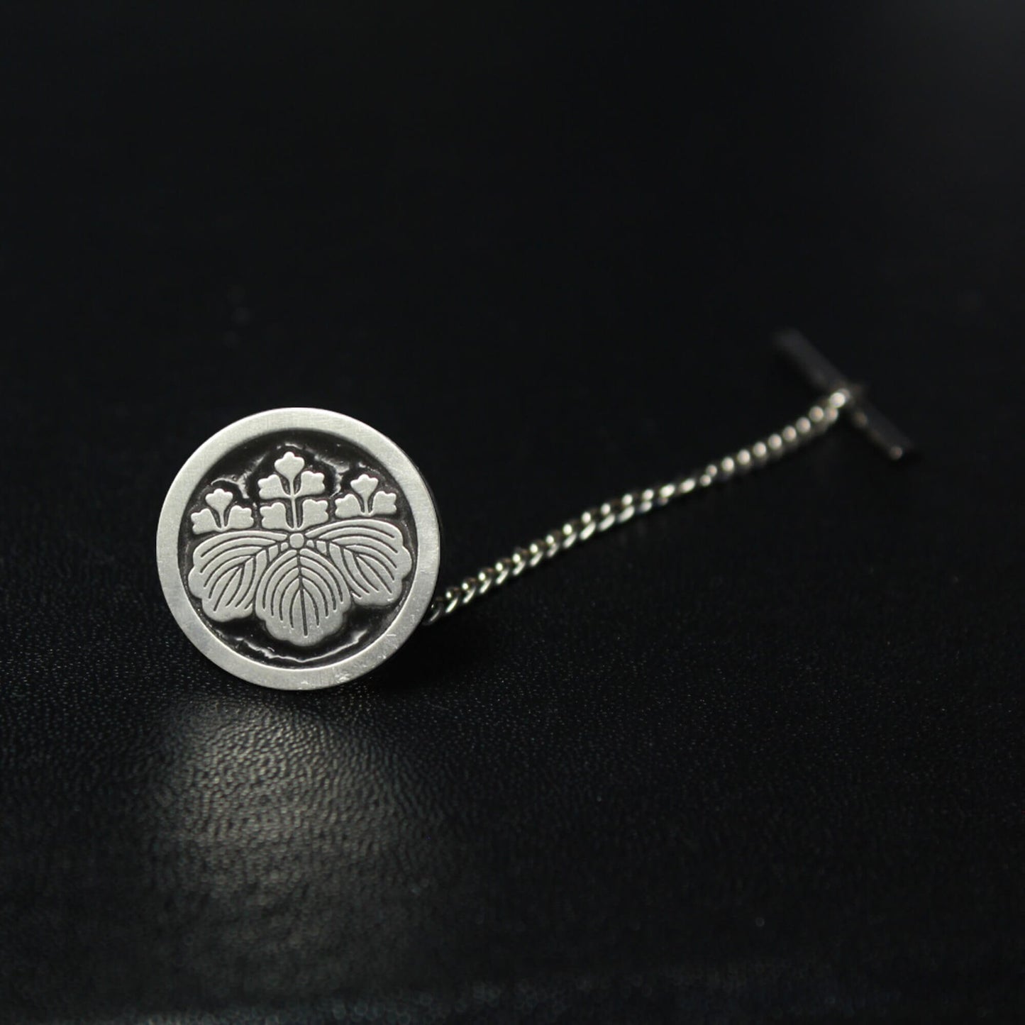 Tie Tack - Five Three Paulownia in a circle - Kamon- Japanese Mon - Japanese clan crest