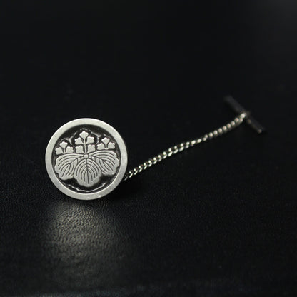 Tie Tack - Five Three Paulownia in a circle - Kamon- Japanese Mon - Japanese clan crest