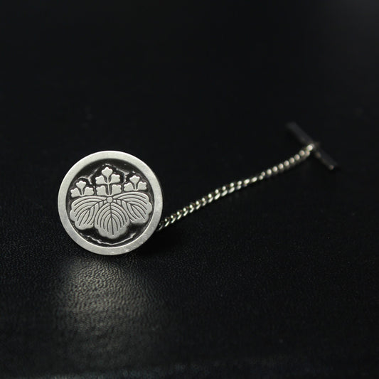 Tie Tack - Five Three Paulownia in a circle - Kamon- Japanese Mon - Japanese clan crest