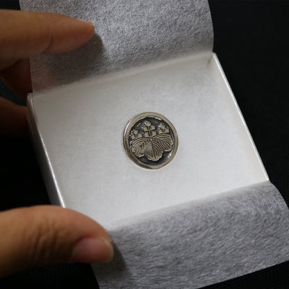 Tie Tack - Five Three Paulownia in a circle - Kamon- Japanese Mon - Japanese clan crest