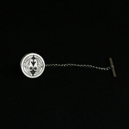 South Cranes in a circle - Silver Kamon Tie Tack/ Lapel Pin