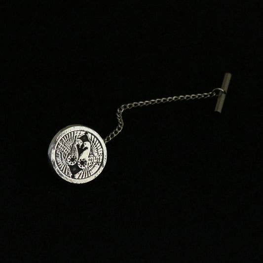 South Cranes in a circle - Silver Kamon Tie Tack/ Lapel Pin