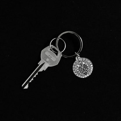 Rokujo Wisteria - Jodo Shinshu Emblem - Hongwanji-ha - Silver Key holder