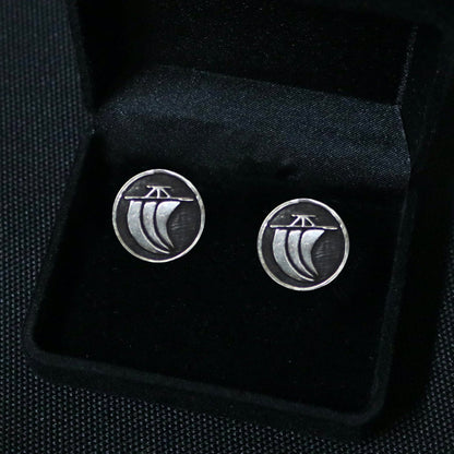 Cufflinks - One sail in a circle - maruni hitotu ho - 丸に一つ帆