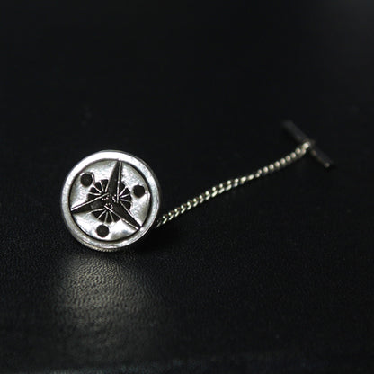 Three fans having suns in a circle - Kamon Tie tack / Lapel pin - Japanese Clan Crest