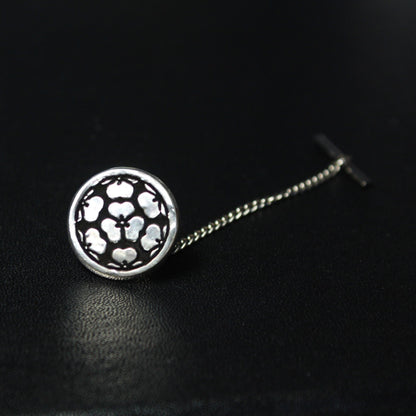 Seven Wood Sorrels - Japanese Clan Crest Tie tack / Lapel Pin -Sterling Silver