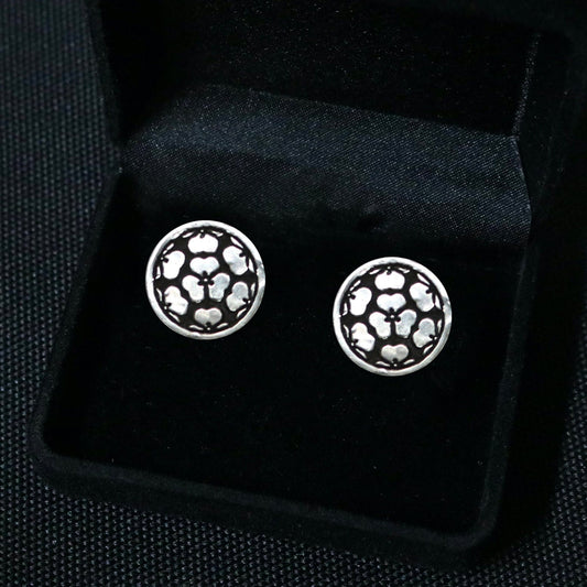 Cufflinks - Seven wood sorrels - Maruni Nanatsu wari Katabami - 丸に７つ割片喰