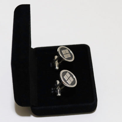 Cufflinks - Takeda-hishi in a circle - 丸に武田菱