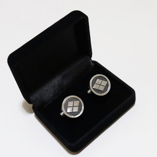 Cufflinks - Takeda-hishi in a circle - 丸に武田菱