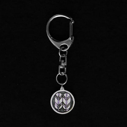 Hawk Feathers in a circle - Japanese Kamon Keyholder - Japanese family crest