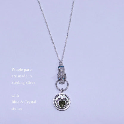 Kamon Jaguar Necklace - Weeping Wisteria in a circle