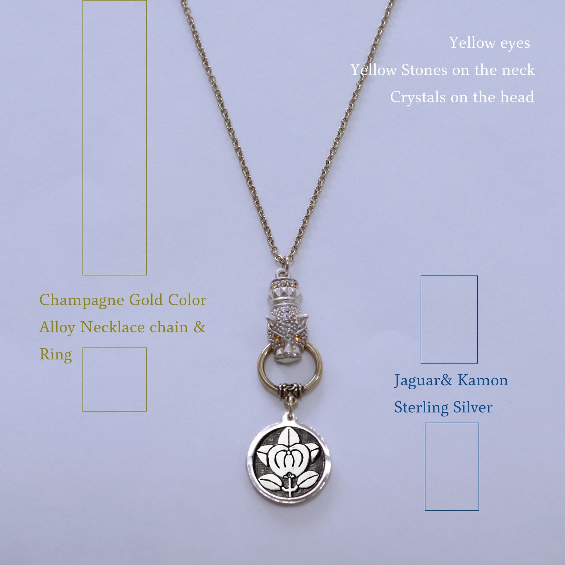 Kamon Jaguar Necklace - Hikone Tachibana - Hikone Mandarine Orange
