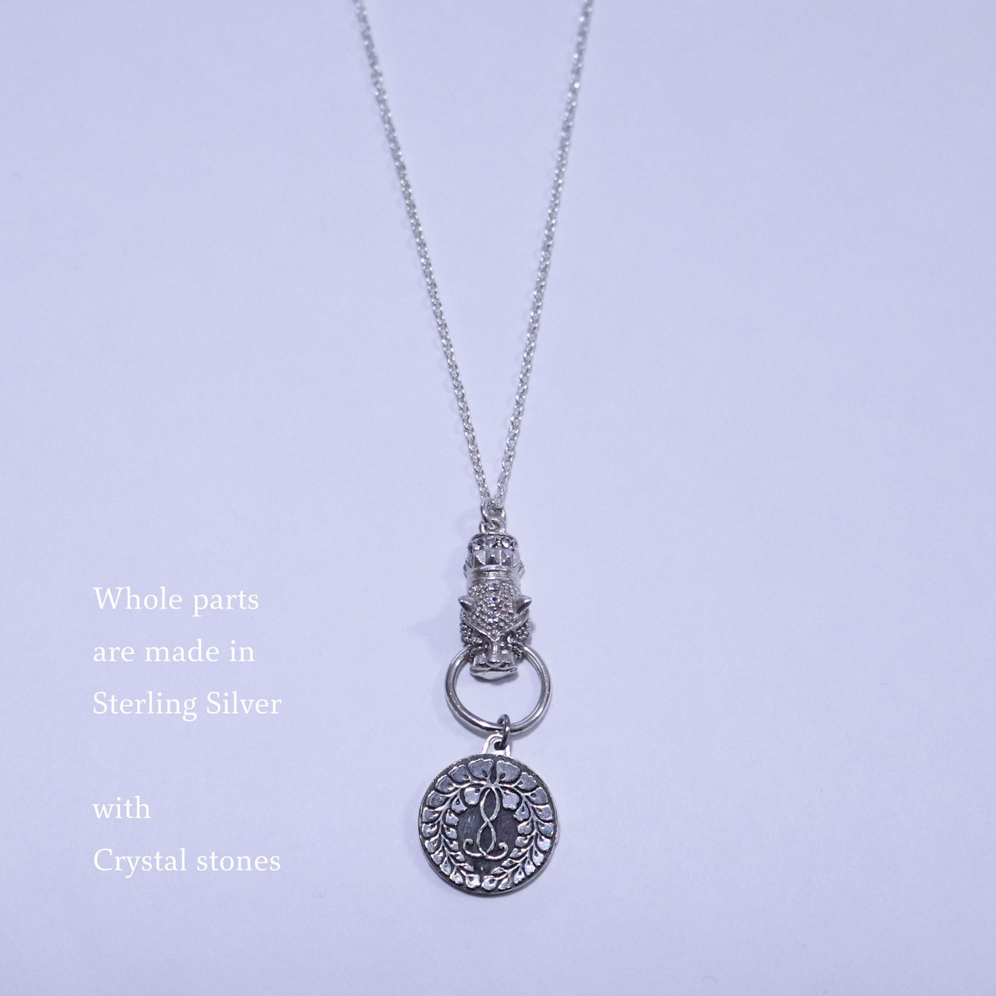 Kamon Jaguar Necklace -  Rokujo Wisteria - Japanese Kamon