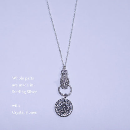 Kamon Jaguar Necklace -  Rokujo Wisteria - Japanese Kamon