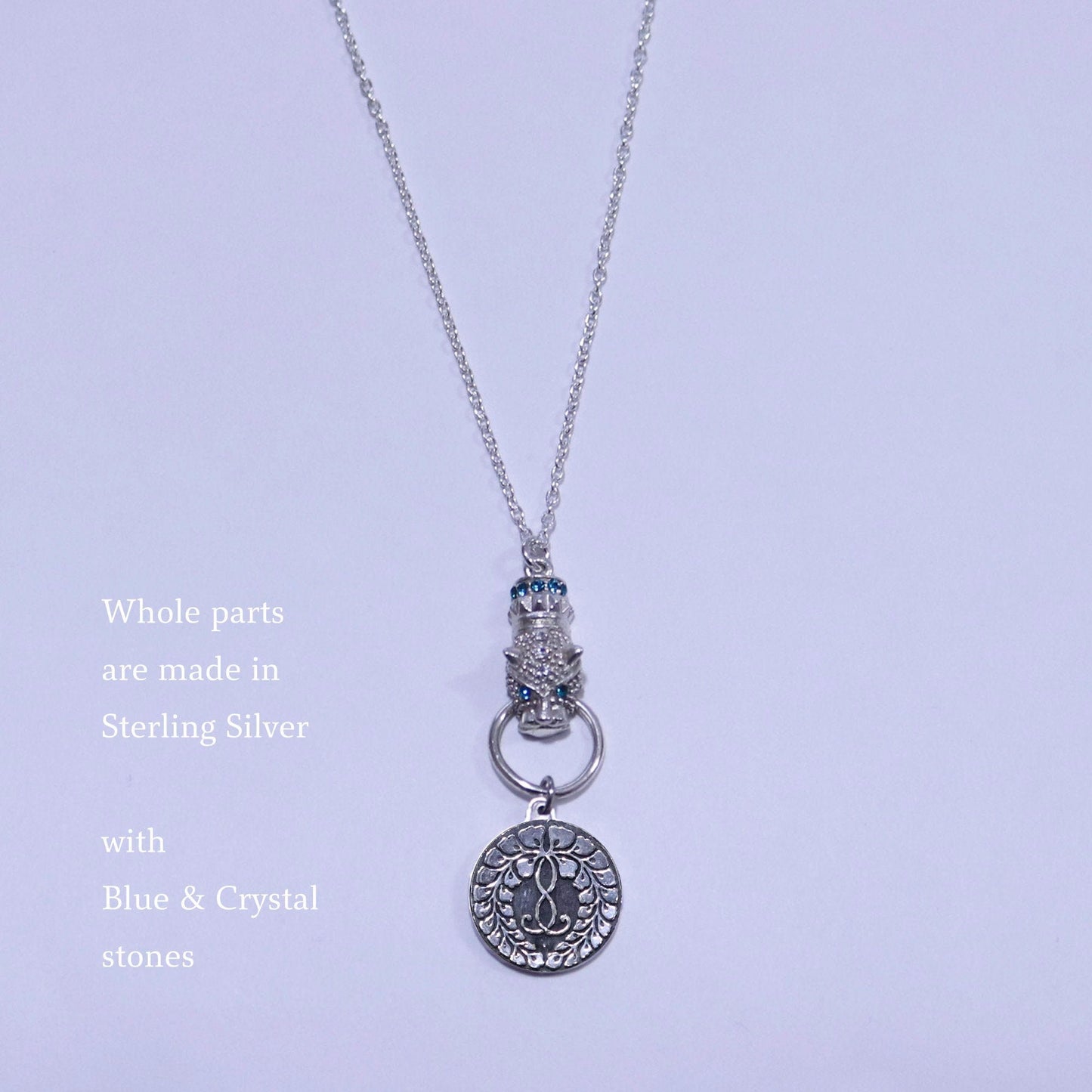 Kamon Jaguar Necklace -  Rokujo Wisteria - Japanese Kamon