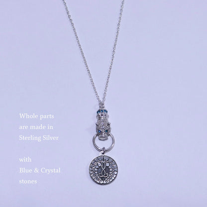 Kamon Jaguar Necklace -  Rokujo Wisteria - Japanese Kamon